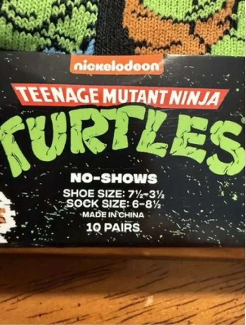 Teenage Mutant Ninja Turtles Nickelodeon 10-Pair No-Show Ankle Socks for Kids
